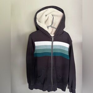 Hanna Andersson Black Hoodie with Striped Design